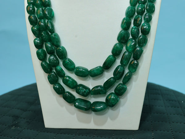 Natural Emerald 12-16 Mm Tumble Shape 20-24 Inch Long Gemstone Beads Strand