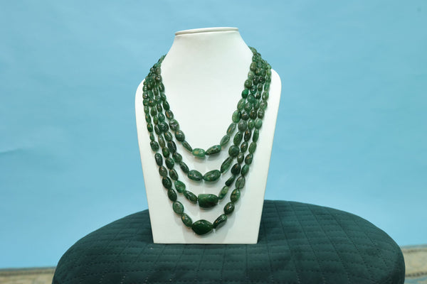 Natural AAA+ Grade Green Emerald Barrels/Tumbles 16-18 mm / 20-24 inch 300Cts. Rare Gemstone Beads Strand