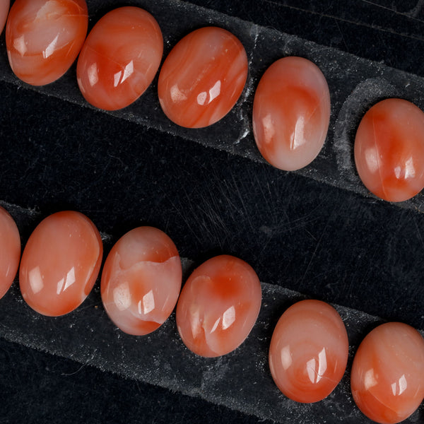 Japanese Coral Oval Shape Smooth Flatback
