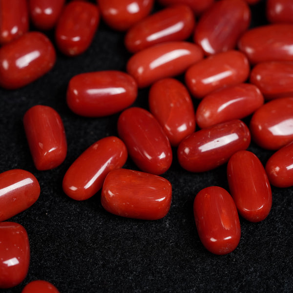 Natural Very Beautiful and Rare Italian Red Coral Tumble Capsules