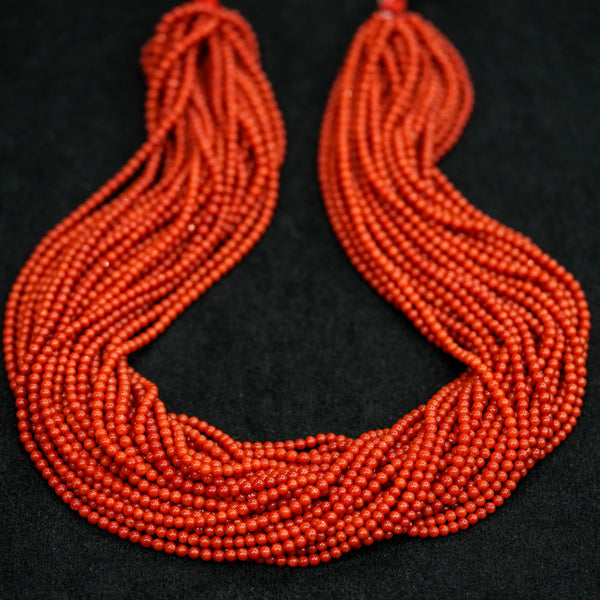 Natural AAA Grade Round Orange Coral Beads Strand