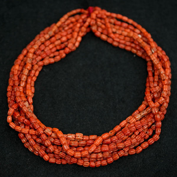 Natural AAA Grade Melon  / Carved Coral Beads Strand