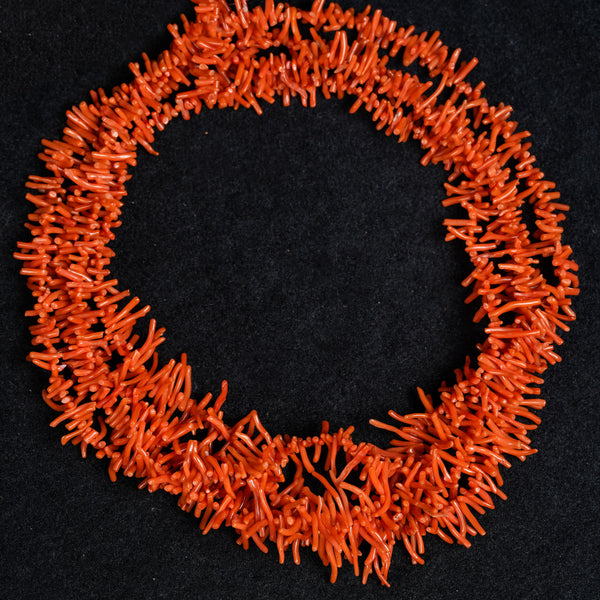 Natural AAA Grade Orange Coral Branches Beads Strand