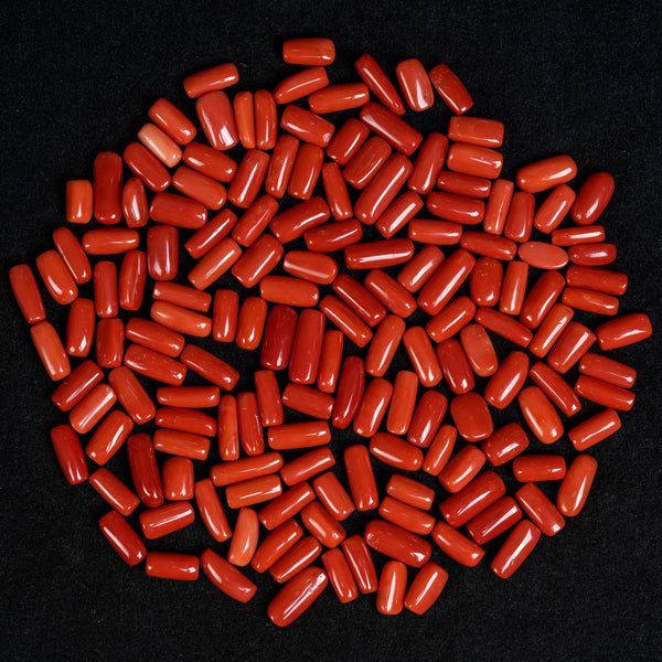 100% Natural Red Coral capsules Coral gemstone Capsule Shape Corals | Coral Capsules
