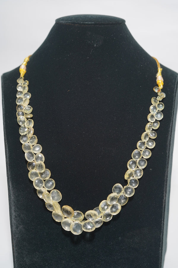 Natural Quartz/citrine Faceted Briolettes Shaped AAA Grade Gemstone Beads Strand