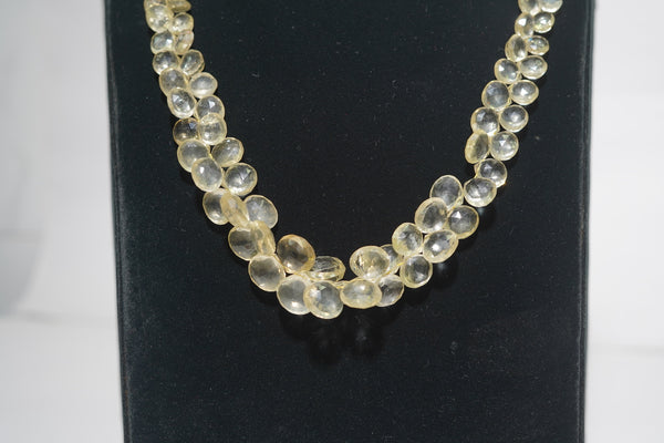 Natural Quartz/citrine Faceted Briolettes Shaped AAA Grade Gemstone Beads Strand