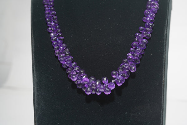 Natural Amethyst 6-8mm Briolette AAA Grade Gemstone Beads Strand
