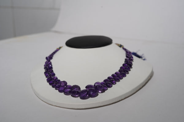Natural Brazilian Amethyst Briolette Heart Shape Gemstone Beads Strand
