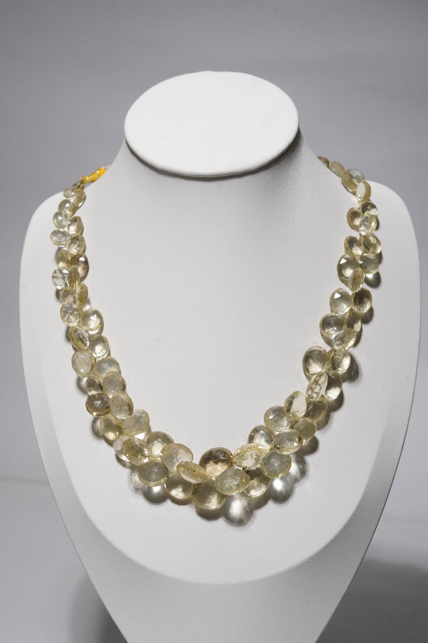 Natural Clear Yellow Quartz Faceted Pear Shaped Aaa Grade Gemstone Beads Strand