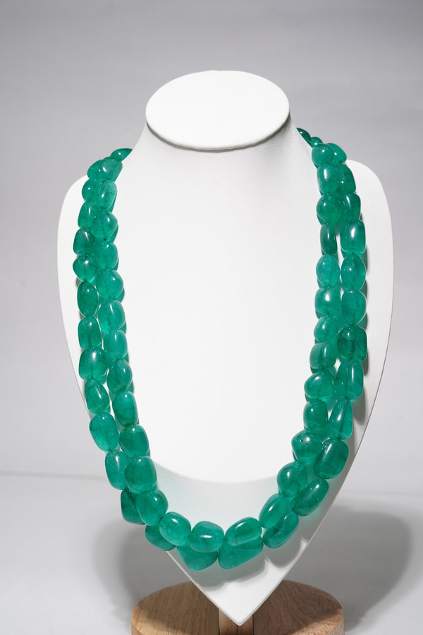 Natural Green Onyx Tumbles AAA Grade Gemstone Beads Strand