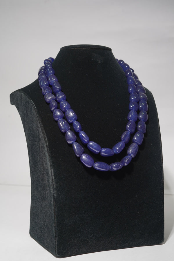 Natural AAA Tanzanite Smooth Tumble Shape Gemstone Beads Strand
