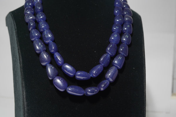 Natural AAA Tanzanite Smooth Tumble Shape Gemstone Beads Strand