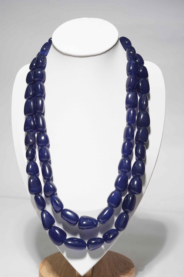 Natural AAA Tanzanite  Smooth Tumble Shape Gemstone Beads Strand