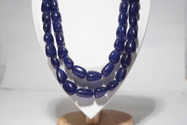 Natural AAA Tanzanite  Smooth Tumble Shape Gemstone Beads Strand