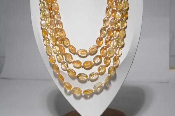 Natural Citrine Smooth Nugget and Pearls AAA Grade Gemstone Beads Strand