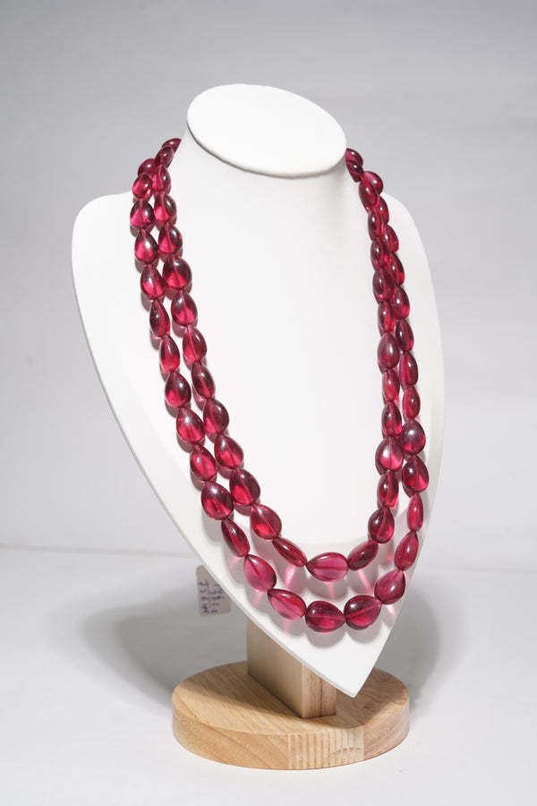 AAA Ruby Glass Drops / Briolettes Gemstone Beads Strand