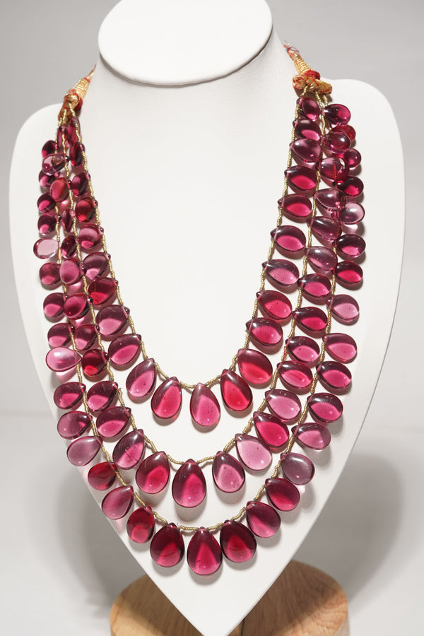 Imitation Ruby Pear Shape Smooth Gemstone Beads