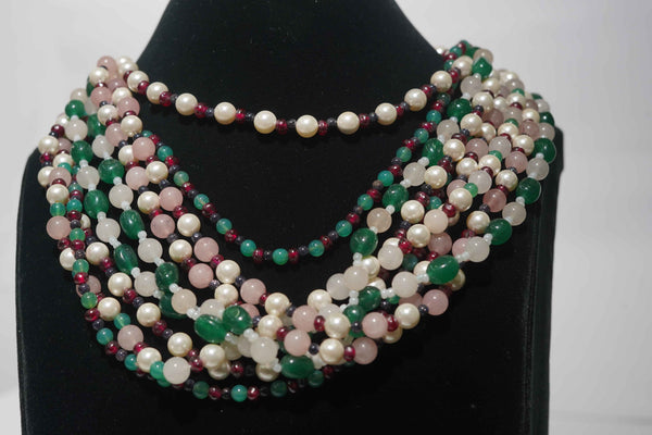 Natural Round Multicolored Pearls Gemstone Beads Strand 4-6 Mm in Length 14-16 Inches 9-lines Strand