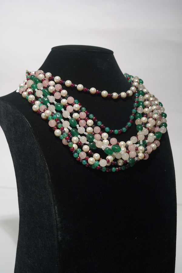 Natural Round Multicolored Pearls Gemstone Beads Strand 4-6 Mm in Length 14-16 Inches 9-lines Strand