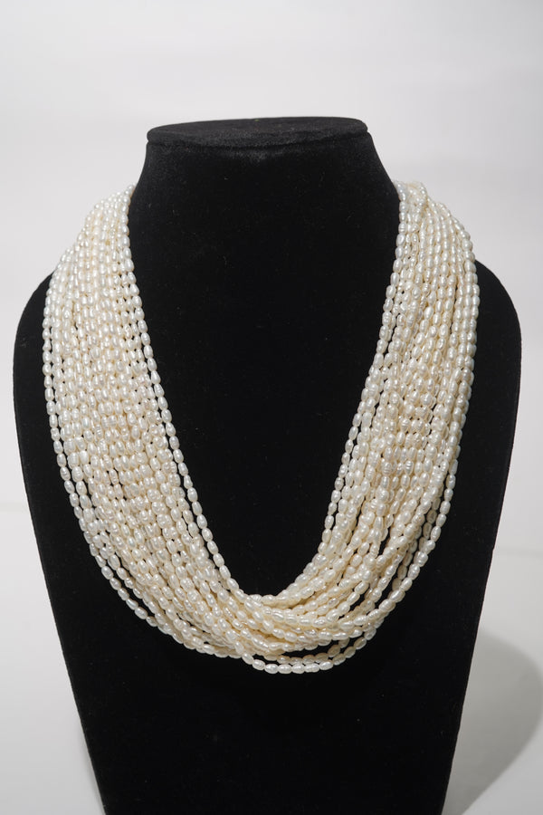 Natural Freshwater Real Pearl Gemstone Beads White Rice Oval Shape 2-3 Mm 20-22 Inches in Length