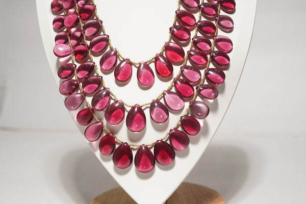 Pigeon Blood-Red Thai Ruby Drops/Balloons Gemstone Beads Strand