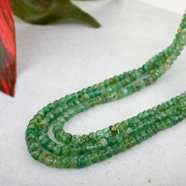 Emerald 2.5-5.5mm Faceted Rondelle Shape 17 Inch Long Gemstone Beads&nbsp;