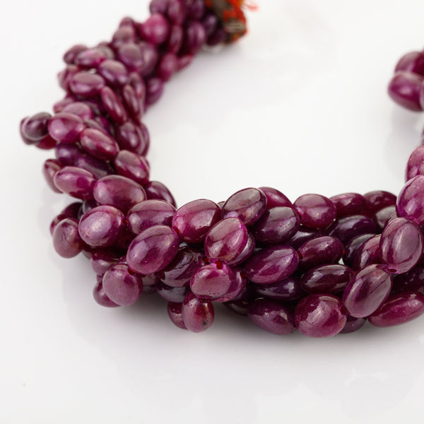 Natural AAA Grade Smooth Oval Ruby Gemstone Beads