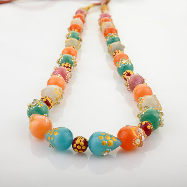 Kundan Multi-color Gemstone Tumble Beads Strand