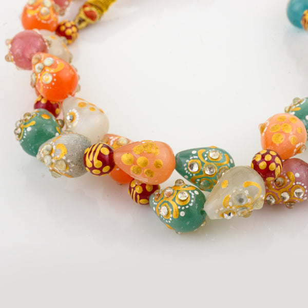 Kundan Multi-color Gemstone Tumble Beads Strand