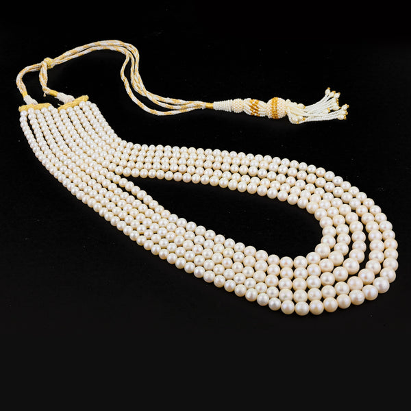 Round Freshwater Pearl Beads 16" Strand of Cream / Ivory Pearls - Classic White