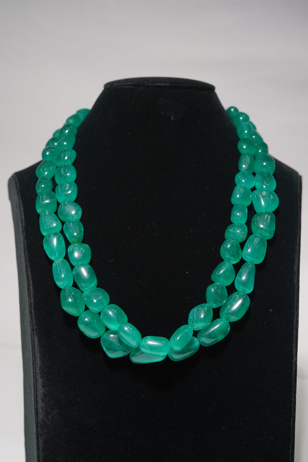 Natural Green Emerald Barrels/tumbles 17-18 Mm/22-24 Inch 500cts. Rare Gemstone Beads Strand