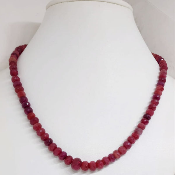 Ruby 5-8 Mm Faceted Rondelle Gemstone Beads Treated