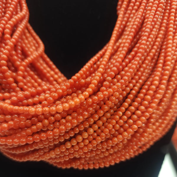 Natural AAA Grade Round Orange Coral Beads Strand
